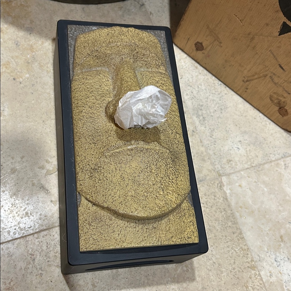 ROTARY HERO Vintage Moai Easter Island Face Tissue Box Cover - Picture 8 of 12